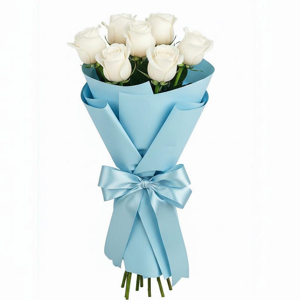 Букет 7 белых роз Проуд в Хотынец