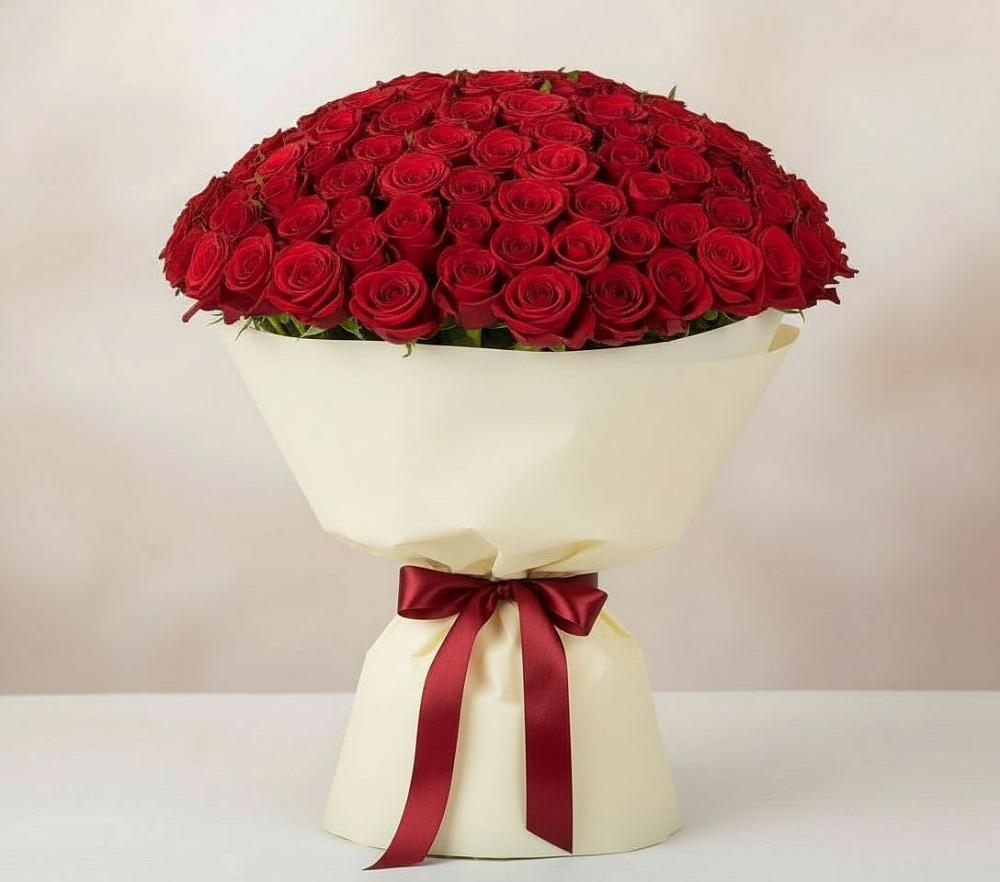 Букет 101 Красная роза Милано в Хотынец