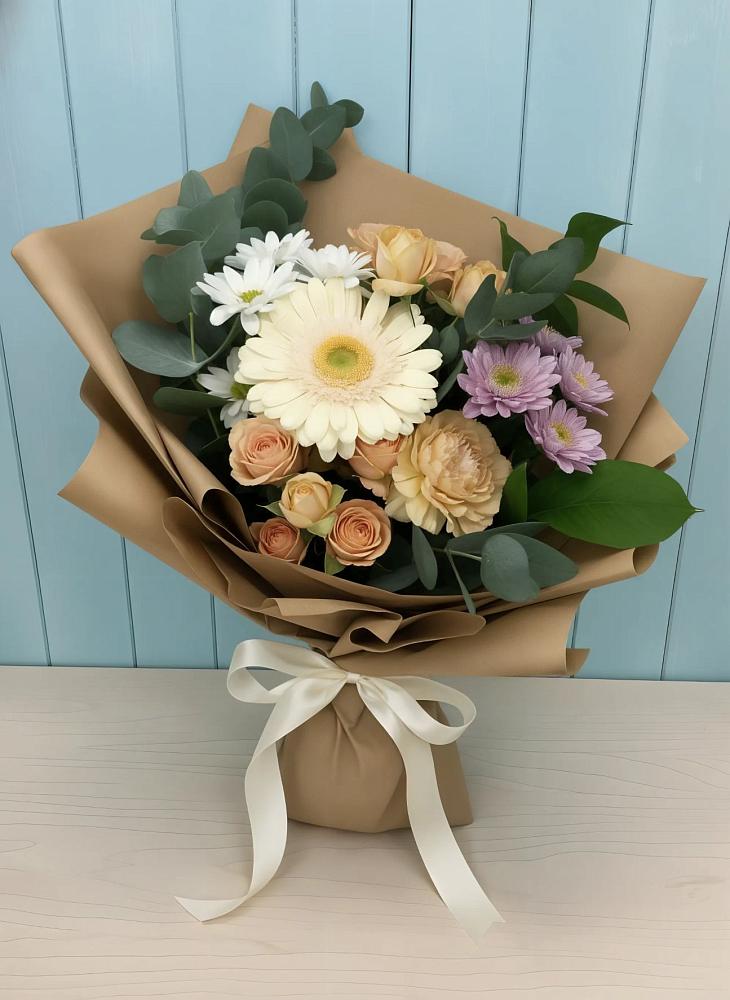 Букет цветов из: Герберы и Хризантемы в Хотынец