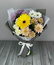Букет цветов из:  Розы, Герберы и Хризантемы в Хотынец