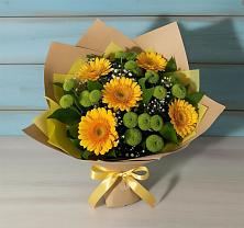 Букет цветов из:  Герберы и Хризантемы в Хотынец