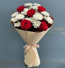 Букет цветов из:  Розы и Хризантемы в Хотынец