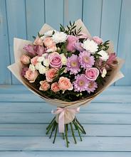 Букет цветов из:  Хризантемы, Розы и Альстромерии в Хотынец