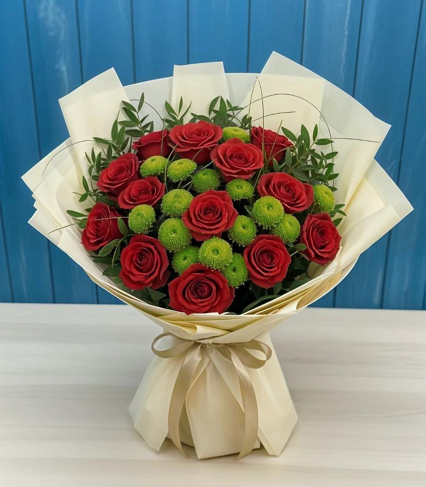 Букет цветов из: Розы и Хризантемы в Хотынец